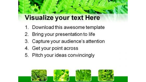Green Fern Bushes Nature PowerPoint Themes And PowerPoint Slides 0411