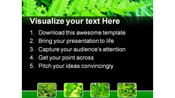 Green Fern Bushes Nature PowerPoint Themes And PowerPoint Slides 0411