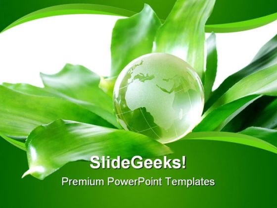 Green Globe Environment PowerPoint Template 0810