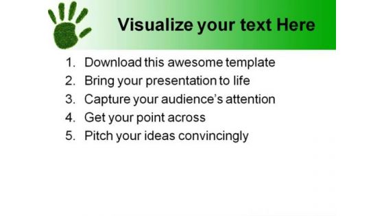 Green Grass Hand Nature PowerPoint Template 1110