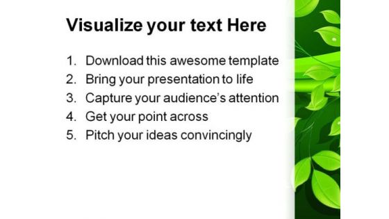 Green Leaves Floral Abstract PowerPoint Templates And PowerPoint Backgrounds 0411