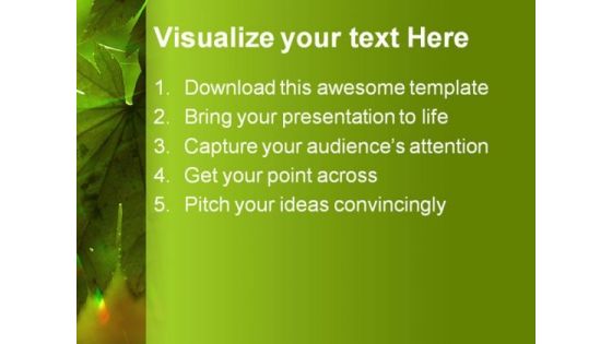 Green Leaves Nature PowerPoint Backgrounds And Templates 1210