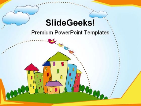 Green Planet Building Real Estate PowerPoint Themes And PowerPoint Slides 0511
