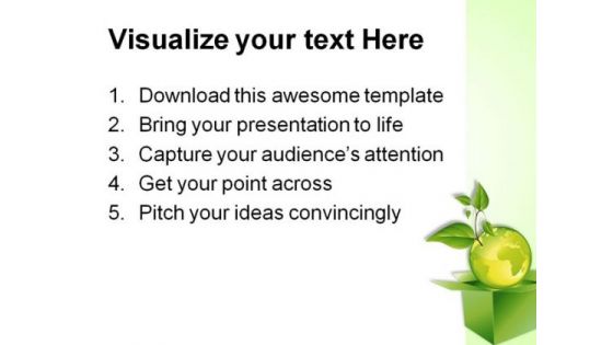 Green Planet Globe PowerPoint Template 0910
