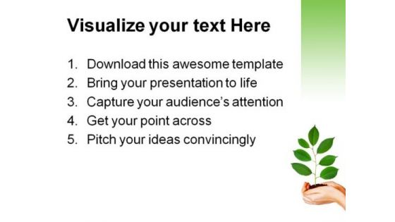 Green Plant In Hands Nature PowerPoint Templates And PowerPoint Backgrounds 0611