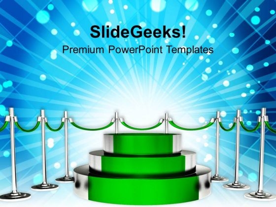 Green Podium For Winner Competition PowerPoint Templates Ppt Backgrounds For Slides 0113