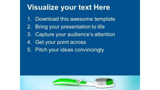 Green Toothbrush Shows Oral Hygiene PowerPoint Templates Ppt Backgrounds For Slides 0413