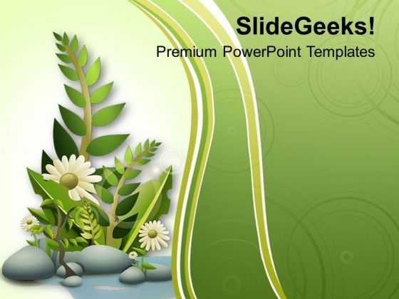 Green Tree With Abstract Background PowerPoint Templates Ppt Backgrounds For Slides 0713