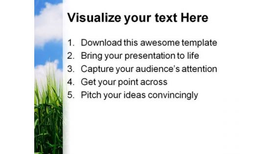 Green Wheat Plant Nature PowerPoint Templates And PowerPoint Backgrounds 0511