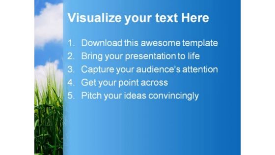 Green Wheat Plant Nature PowerPoint Templates And PowerPoint Backgrounds 0511