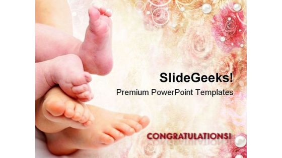 Greetings On New Born Baby PowerPoint Templates And PowerPoint Backgrounds 0611