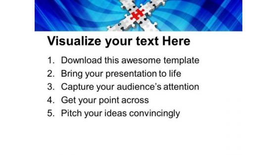 Grey Jigsaw Puzzles With One Red Piece Business PowerPoint Templates And PowerPoint Themes 1012