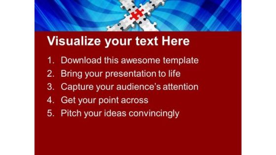 Grey Jigsaw Puzzles With One Red Piece Business PowerPoint Templates And PowerPoint Themes 1012