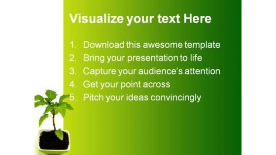 Growing Green Plant Nature PowerPoint Templates And PowerPoint Backgrounds 0511