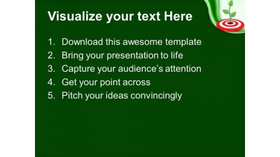 Growing Green Plant On Target PowerPoint Templates Ppt Backgrounds For Slides 0113