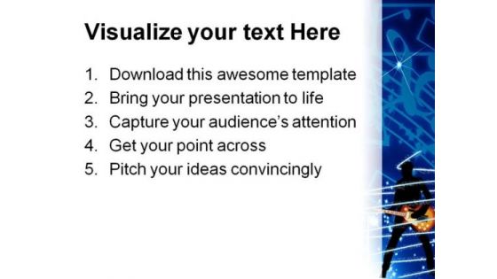 Guitar Music PowerPoint Template 0610