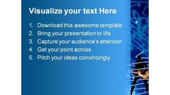 Guitar Music PowerPoint Template 0610