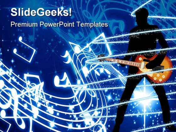 Guitar Music PowerPoint Template 0610