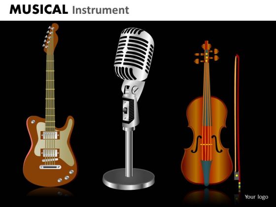 Guitar Violin Microphone PowerPoint Templates Editable Ppt Slides