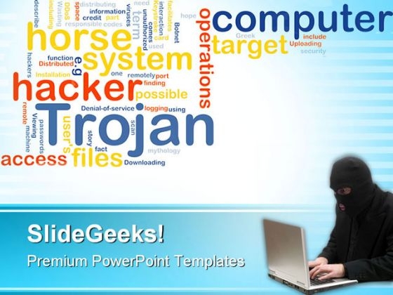 Hacker Trojan Security PowerPoint Templates And PowerPoint Backgrounds 0811