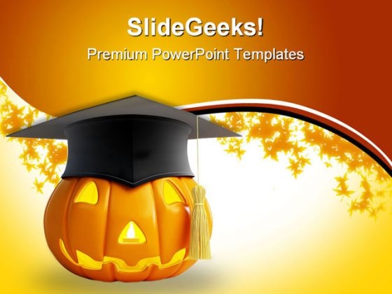 Halloween Graduation Nature PowerPoint Template 1010