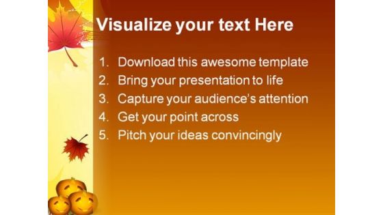 Halloween Pumpkins Nature PowerPoint Template 1010