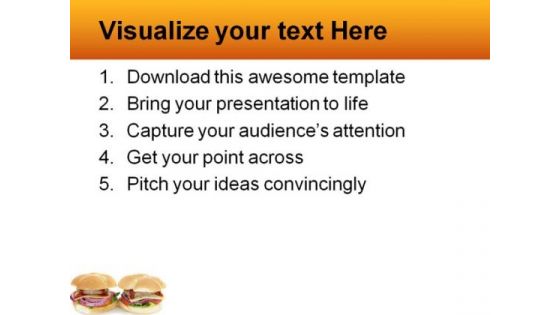 Hamburger Food PowerPoint Template 0810