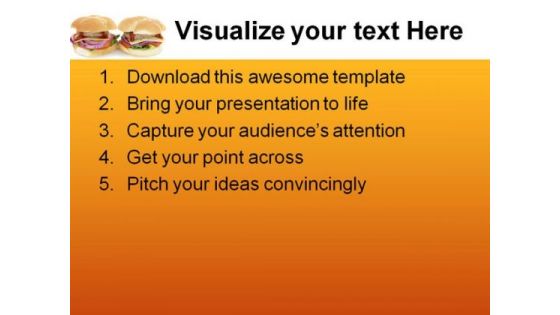 Hamburger Food PowerPoint Template 0810