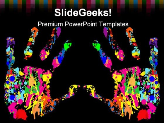 Hand Print Diversity Globe PowerPoint Backgrounds And Templates 1210