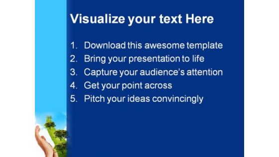 Hand With Line Of Grass Nature PowerPoint Themes And PowerPoint Slides 0411