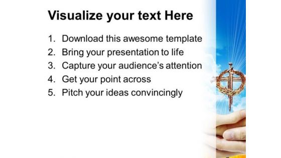 Hands And Cross Christian PowerPoint Templates And PowerPoint Themes 0712