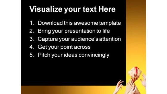 Hands Reaching For Piggy Bank Money PowerPoint Themes And PowerPoint Slides 0411