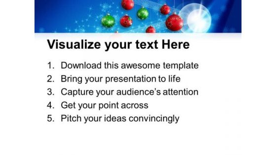 Hanging Balls Decorations Christmas PowerPoint Templates Ppt Backgrounds For Slides 1212