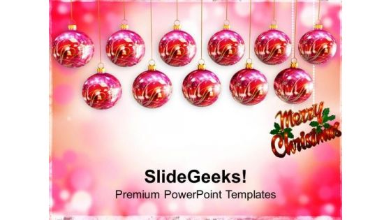 Hanging Baubles Christmas Festival PowerPoint Templates Ppt Backgrounds For Slides 1112
