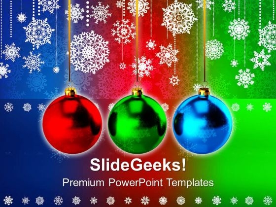 Hanging Christmas Balls Colorful Background PowerPoint Templates Ppt Backgrounds For Slides 1112
