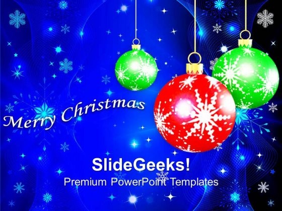 Hanging Filigree On Christmas Background PowerPoint Templates Ppt Backgrounds For Slides 1112