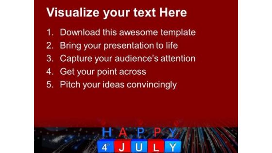 Happy 4th July Usa America PowerPoint Templates And PowerPoint Themes 0612