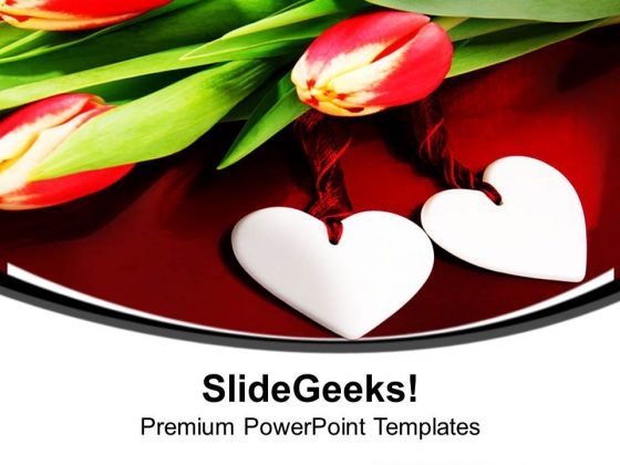 Happy Anniversary With Pair Of Heart PowerPoint Templates Ppt Backgrounds For Slides 0413