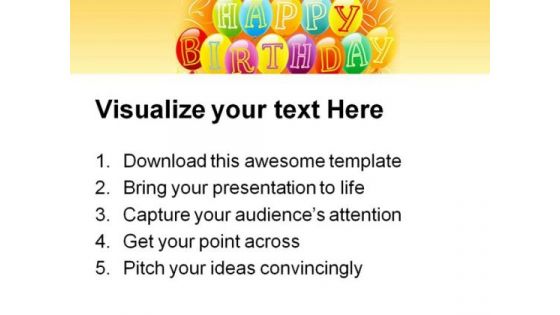 Happy Birthday And Gifts Entertainment PowerPoint Backgrounds And Templates 0111