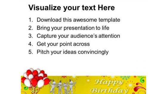 Happy Birthday Balloons Celebration PowerPoint Templates Ppt Backgrounds For Slides 1212