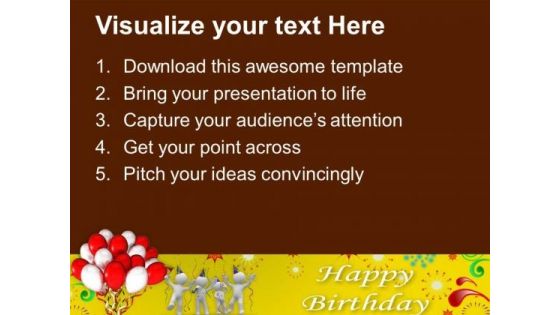 Happy Birthday Balloons Celebration PowerPoint Templates Ppt Backgrounds For Slides 1212