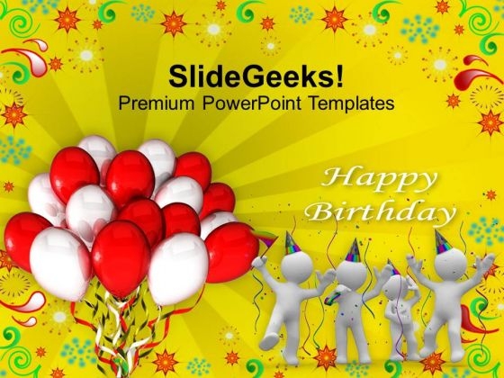 Happy Birthday Balloons Celebration PowerPoint Templates Ppt Backgrounds For Slides 1212