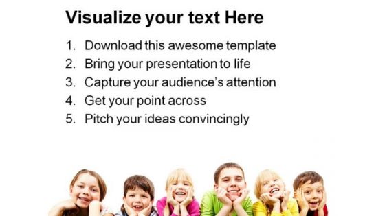 Happy Children PowerPoint Template 0910