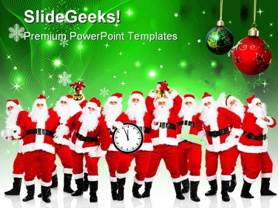 Happy Christmas Festival PowerPoint Templates And PowerPoint Backgrounds 0711