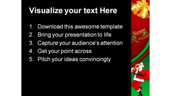Happy Christmas Santa Festival PowerPoint Templates And PowerPoint Backgrounds 0611