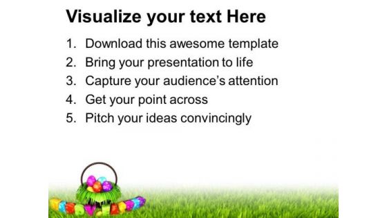Happy Easter Eggs In Garden Theme PowerPoint Templates Ppt Backgrounds For Slides 0313