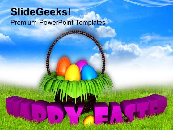Happy Easter Wishes With Bright Sky Theme PowerPoint Templates Ppt Backgrounds For Slides 0313
