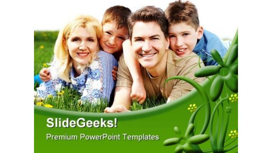 Happy Family People PowerPoint Background And Template 1210