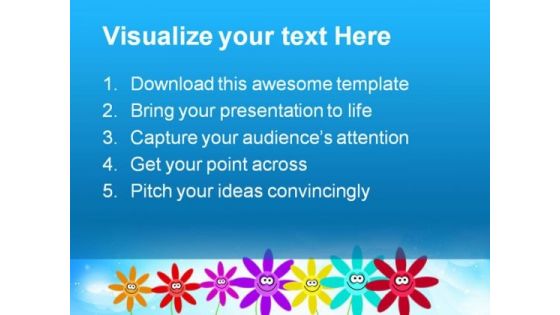 Happy Flowers Nature PowerPoint Template 1110
