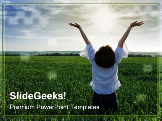 Happy Girl People PowerPoint Template 1110